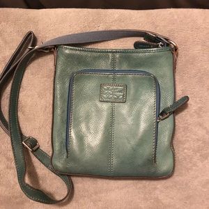 Blue fossil cross body bag